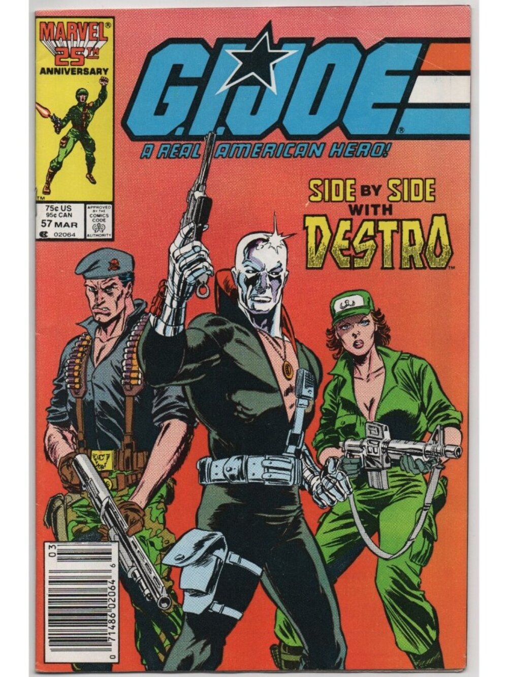 G.I. Joe A Real American Hero 57 Marvel Comics 1987 FN- 5.5 Newsstand